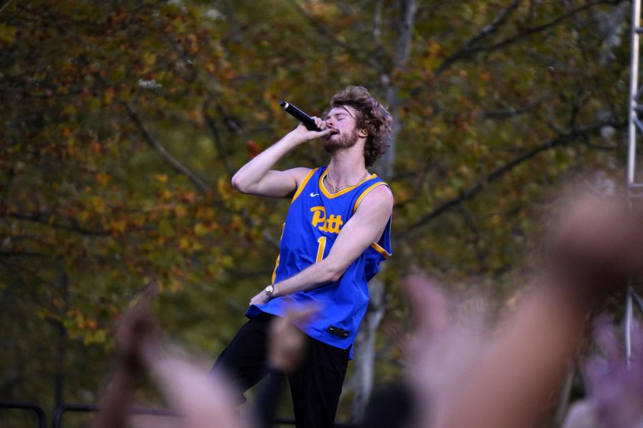 Yung Gravy performs during PPC’s Fall Fest on Schenley Drive on Sunday. 
