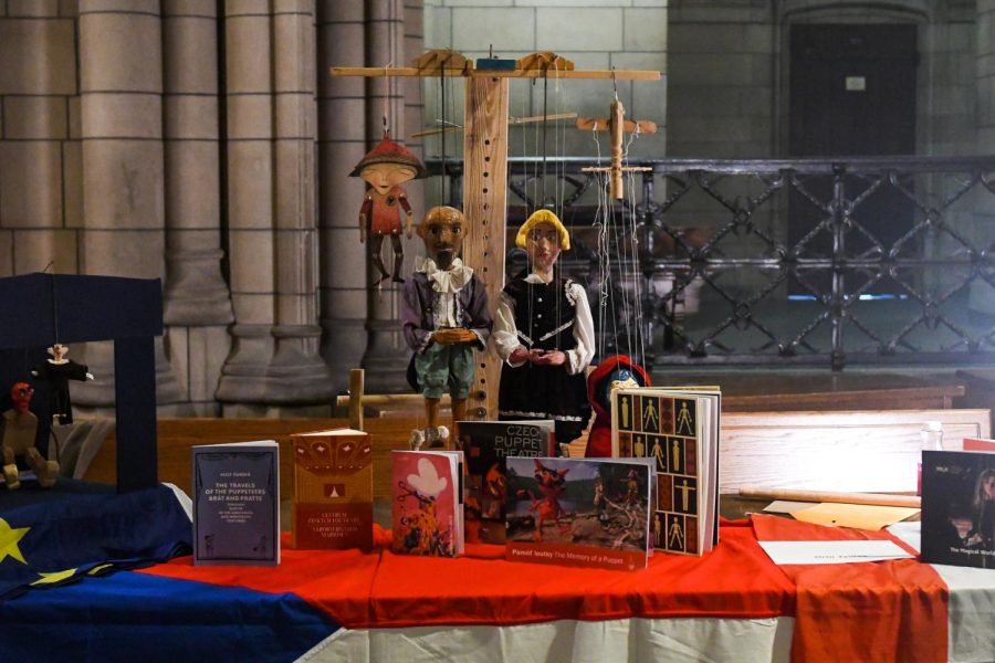 A culture table at the East European Festival in the Cathedral of Learning on Sunday. 
