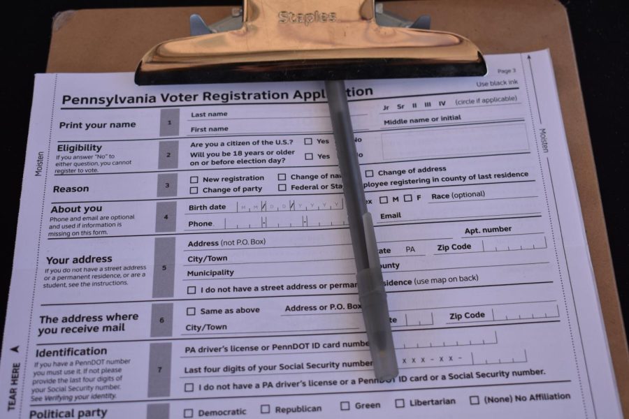 A Pennsylvania voter registration form. 