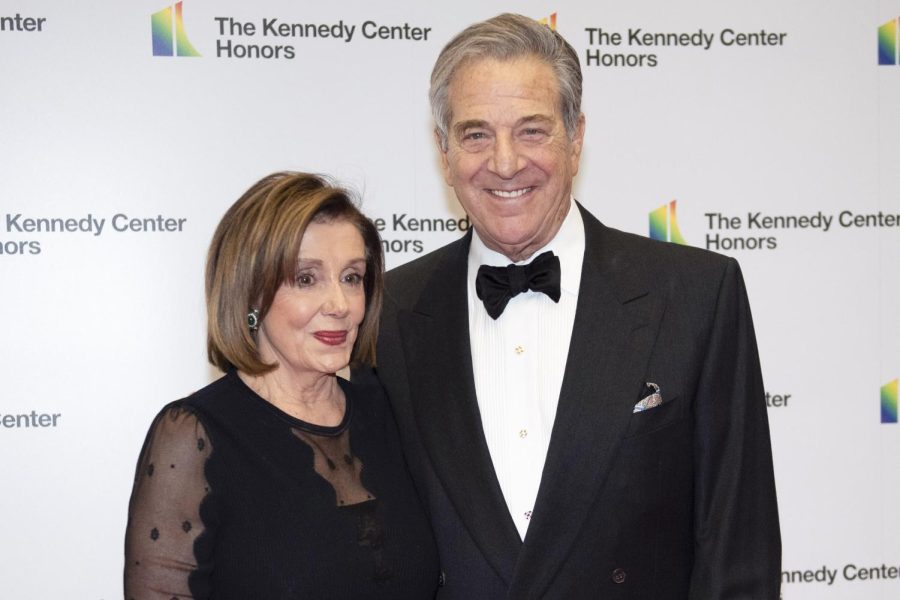 Speaker of the House Nancy Pelosi, left, and her husband Paul Pelosi at the State Department for the Kennedy Center Honors State Department Dinner on Dec. 7, 2019.