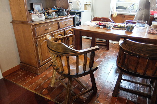 Kitchen chairs and a table.
