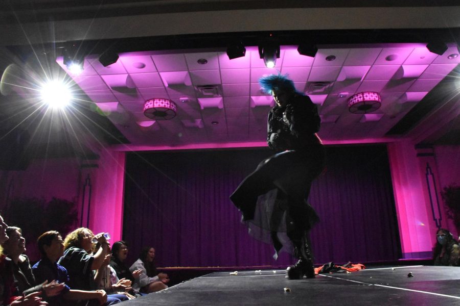 Count Frankula performs during Saturday’s Rainbow Alliance Drag Show in the William Pitt Union Assembly Room. 
