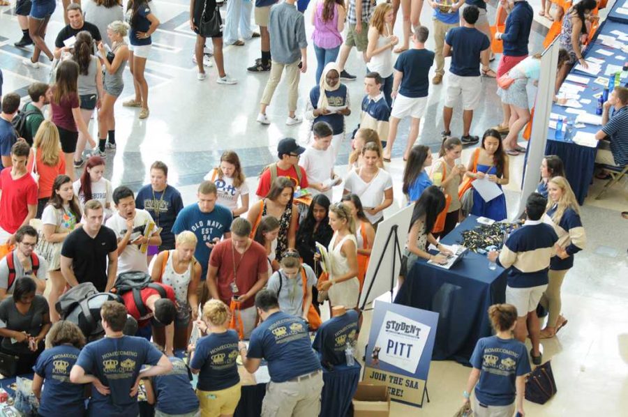 Students at the fall activities fair in 2016.