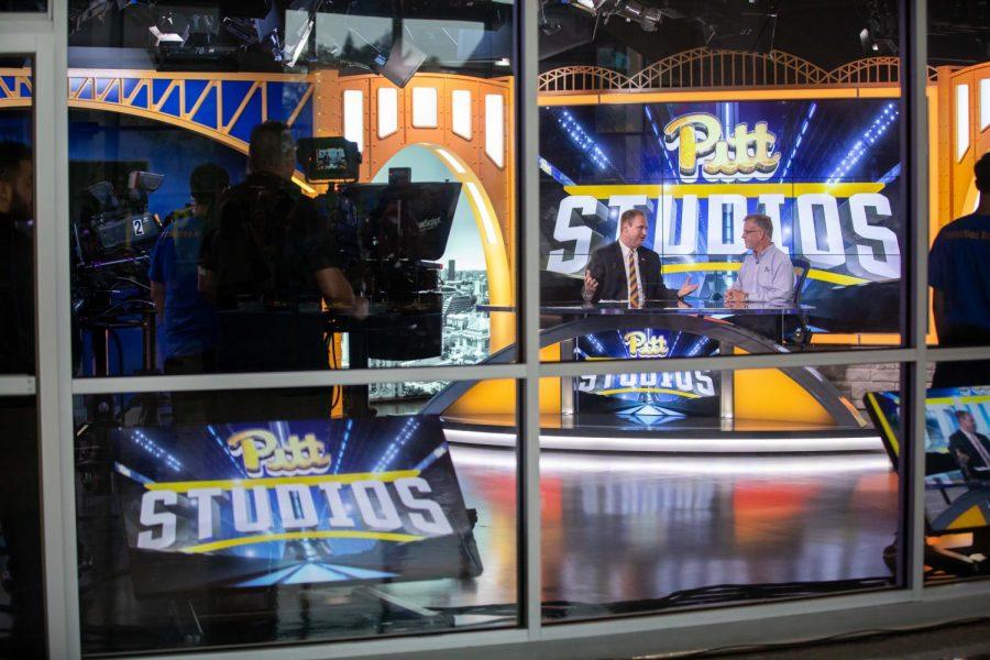 Kevin Smith teaches a class on broadcasting through Pitt Studios in 2020. 
