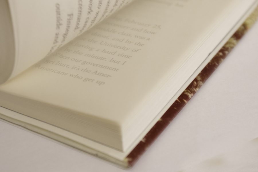 A close-up of a book.