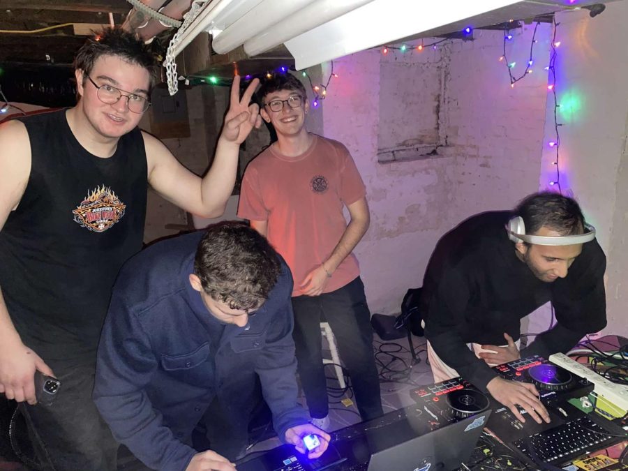 Members of Music Production Club perform at a house music show.