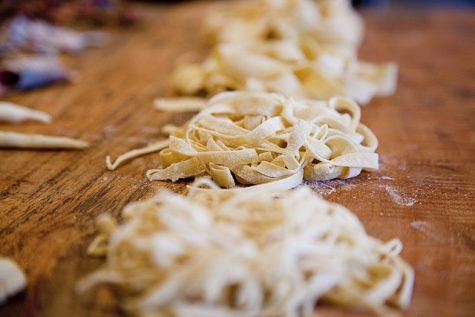 A pile of handmade pasta.