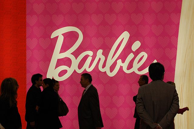 Barbie poster at the entrance of an exhibit.  