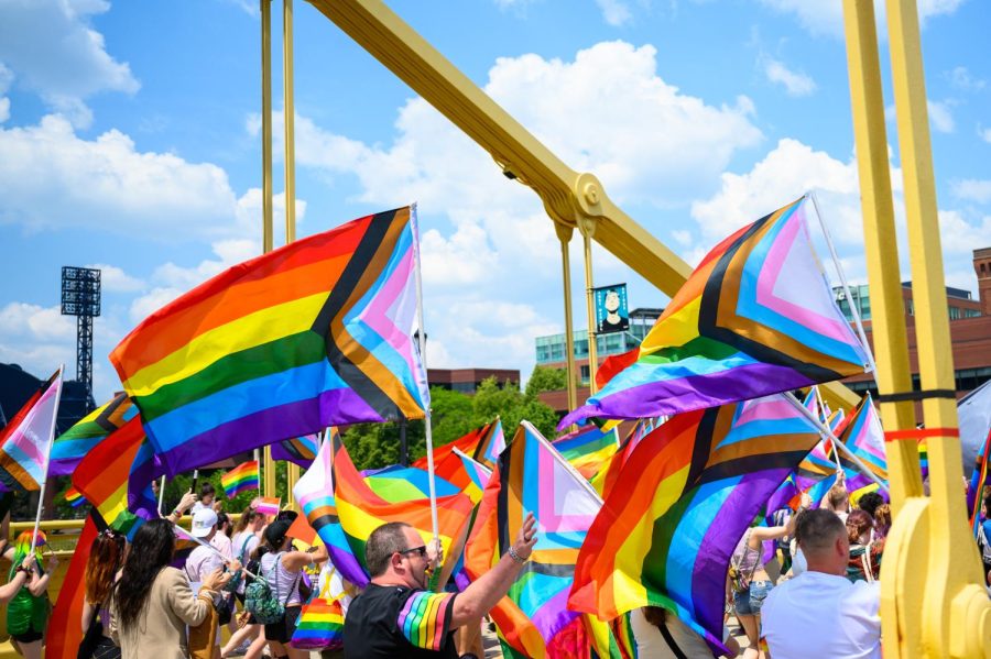 The 2023 Pittsburgh Pride Parade on the Andy Warhol Bridge on June 3.
