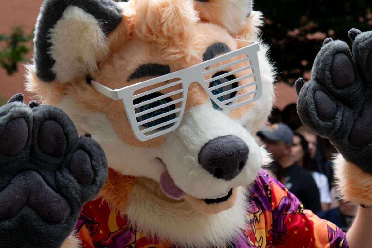 A furry at the Fursuit Parade at Anthrocon outside of the David L. Lawrence Convention Center on July 1. 
