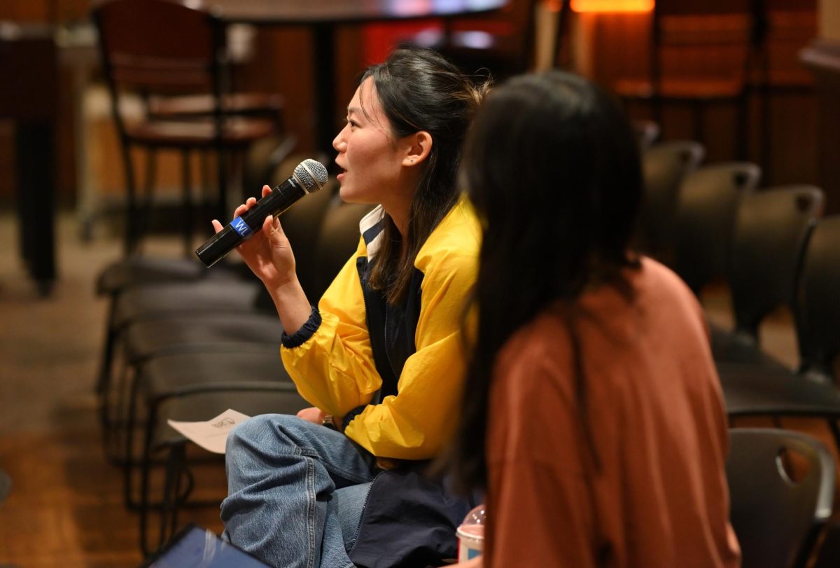 Members of the Korea Student Association speak to the Student Government Board  during their weekly public meeting in Nordy’s Place on Sept. 5.
