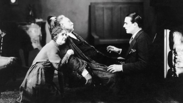 A man and woman interact on screen during the film “A Woman of Paris,” which was shown as a part of Pittsburgh’s recent Silent Film Festival.