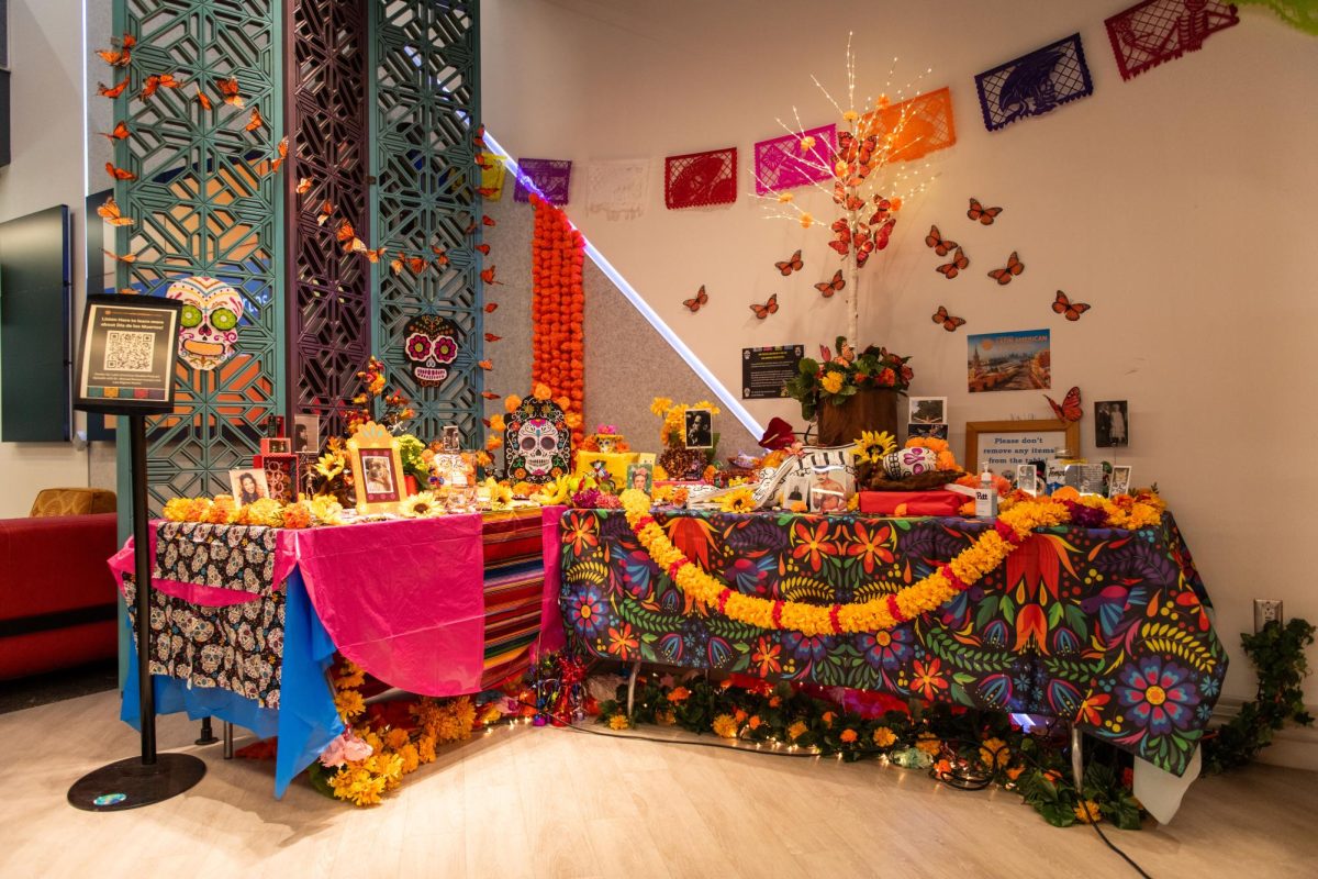 A table at the Día de los Muertos event in the Posvar Global Hub on Wednesday.