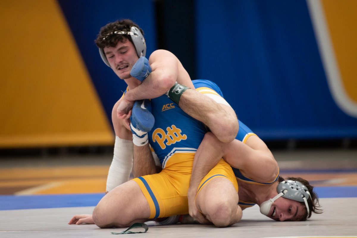 Pitt wrestlers faced off during the Blue-Gold Dual at the Fitzgerald Field House on Oct. 30.