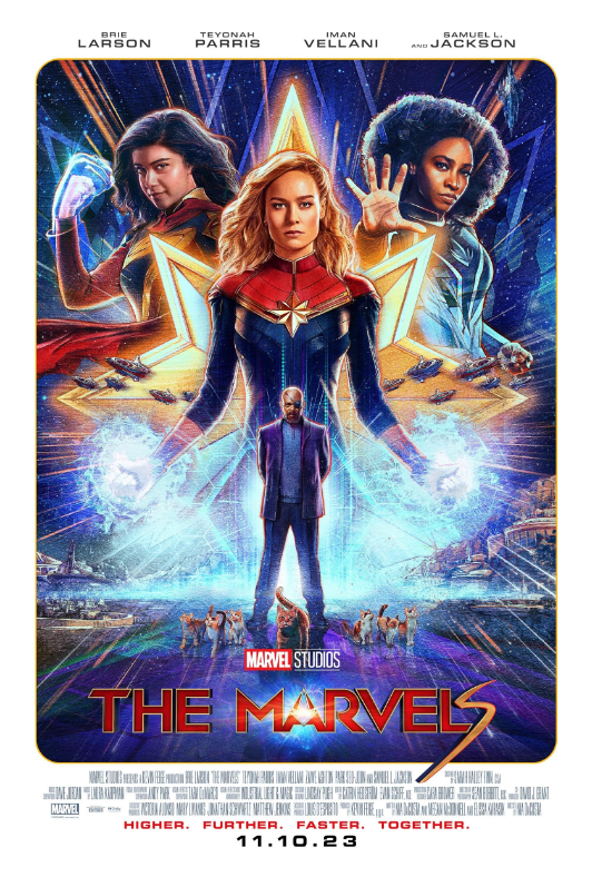 “The Marvels” movie poster.