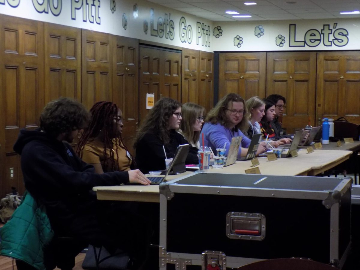 Members of Student Government Board speak during their public meeting on Tuesday in Nordy’s Place. 