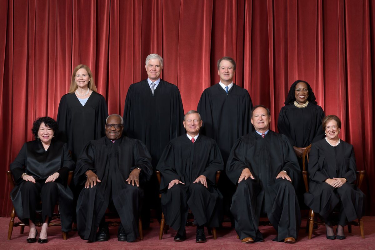 The Supreme Court of the United States poses for a group photo.