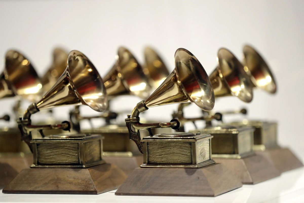 Grammy Awards are displayed at the Grammy Museum Experience at the Prudential Center in Newark, N.J., on Oct. 10, 2017.
