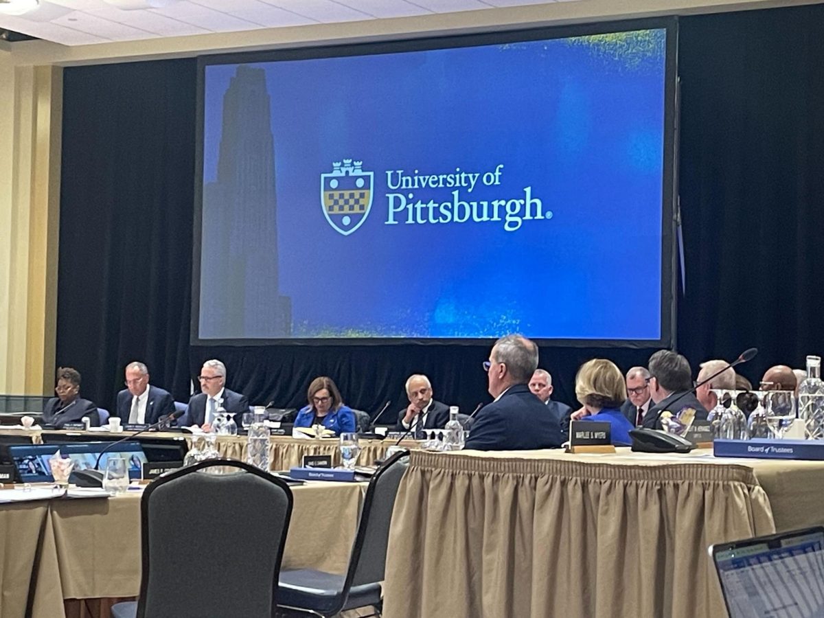 The Board of Trustees meeting in the William Pitt Union Assembly Room on Thursday afternoon.
