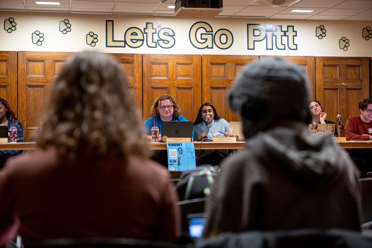 Members of Student Government Board speak during the public meeting in Nordy’s Place on Jan. 30.