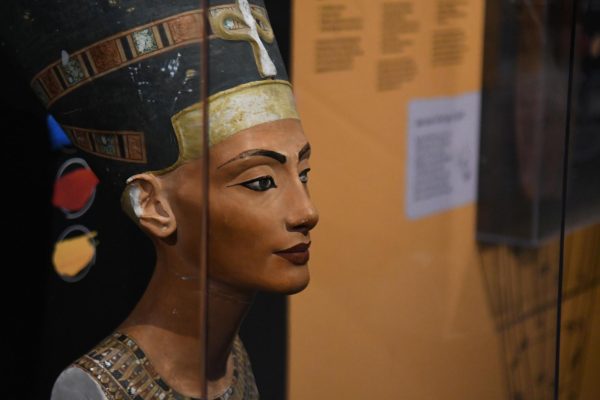 A bust of Nefertiti in the Ancient Egypt Exhibit at the Carnegie Museum of Natural History.
