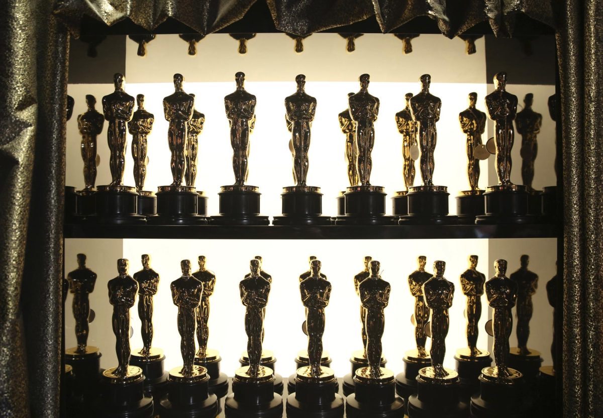 Oscar statuettes appear backstage at the Oscars at the Dolby Theatre in Los Angeles on Feb. 28, 2016.