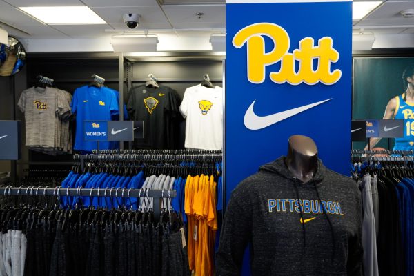 Nike branded merchandise in the Pitt Shop.