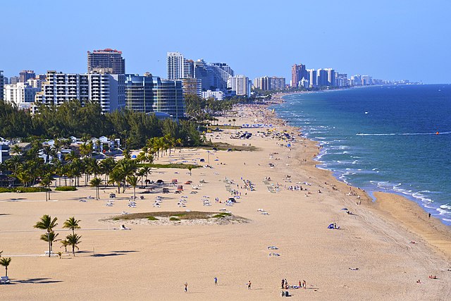 The beach in Fort Lauderdale, Florida.