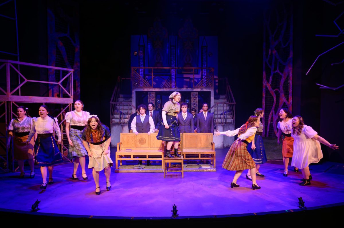 Actors perform in “Spring Awakening” presented by Pitt Stages at the Charity Randall Theatre.