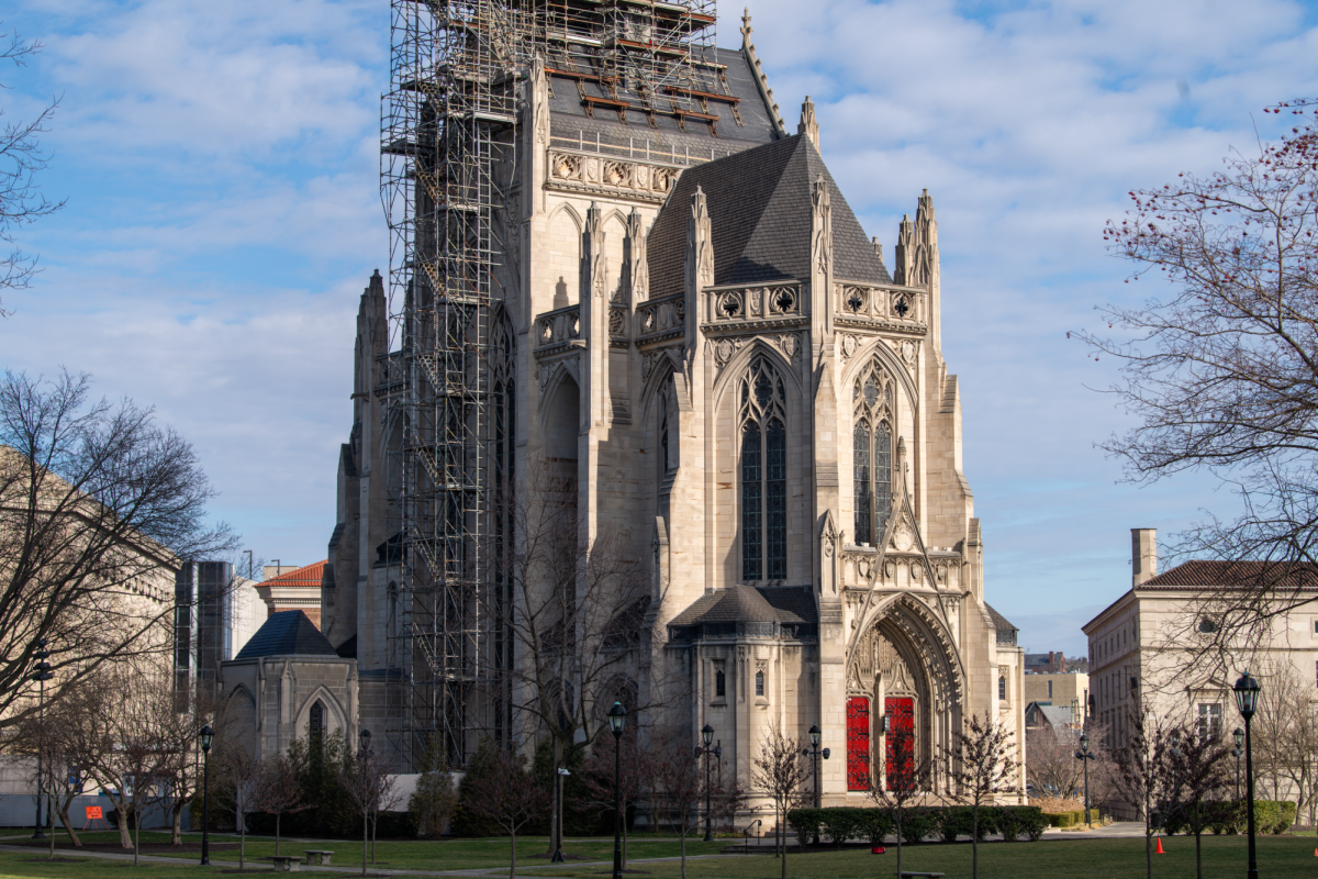 Meditation Mondays are held in the Heinz Chapel behind the Cathedral of Learning.
