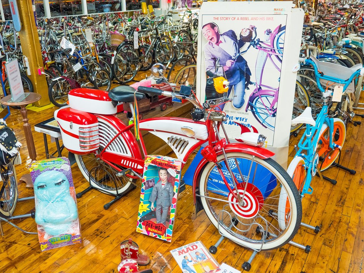 A Pee-Wee Herman display at the Bicycle Heaven Museum in Pittsburgh, Pennsylvania.