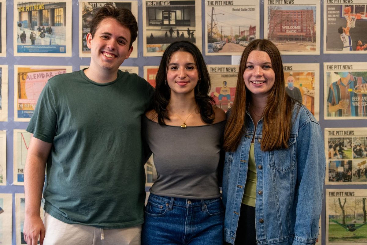 (from left to right) News Editors Spencer Levering, Briana Bindus and Abby Lipold