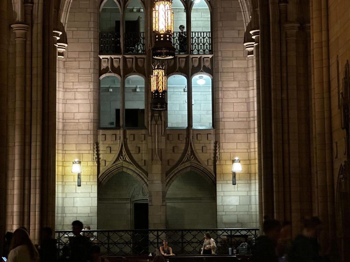 Lights out in the Cathedral of Learning.