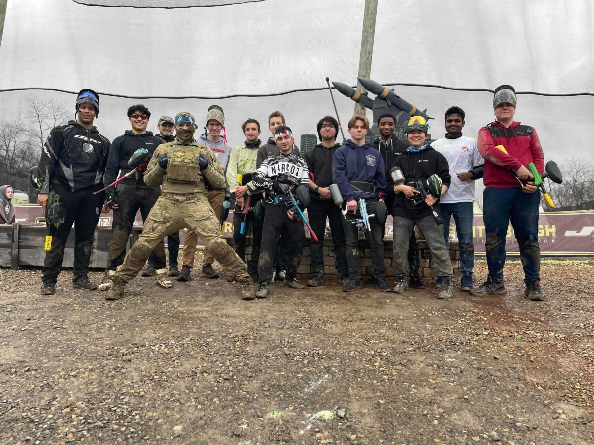 The Pitt Paintball Club poses for a photo.