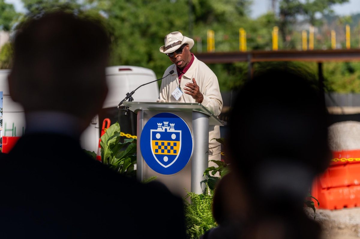 Contributors to BioForge gathered at the construction site for a “topping off” ceremony on Sept. 6, where they signed the final beam. Its addition to the building marks a new stage of construction.