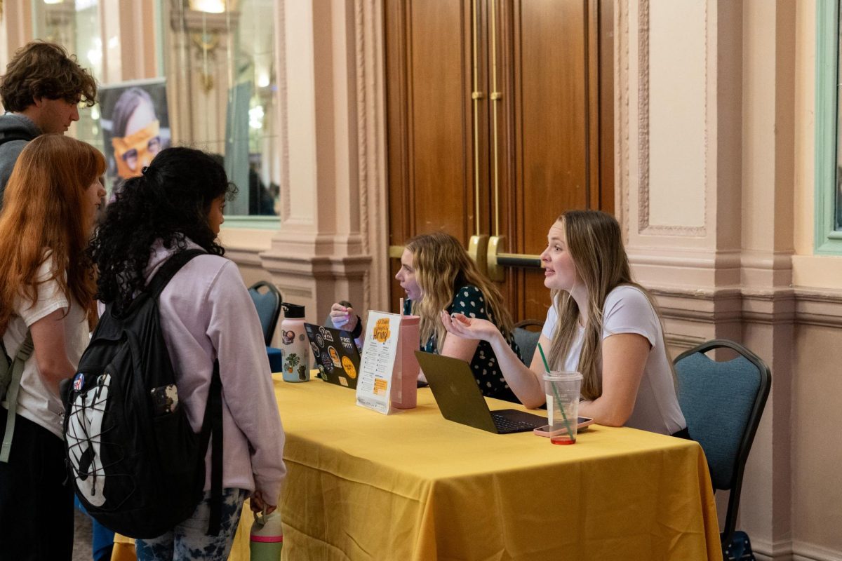 Students learn about various employment opportunities at the Student Employment Fair on Thursday.
