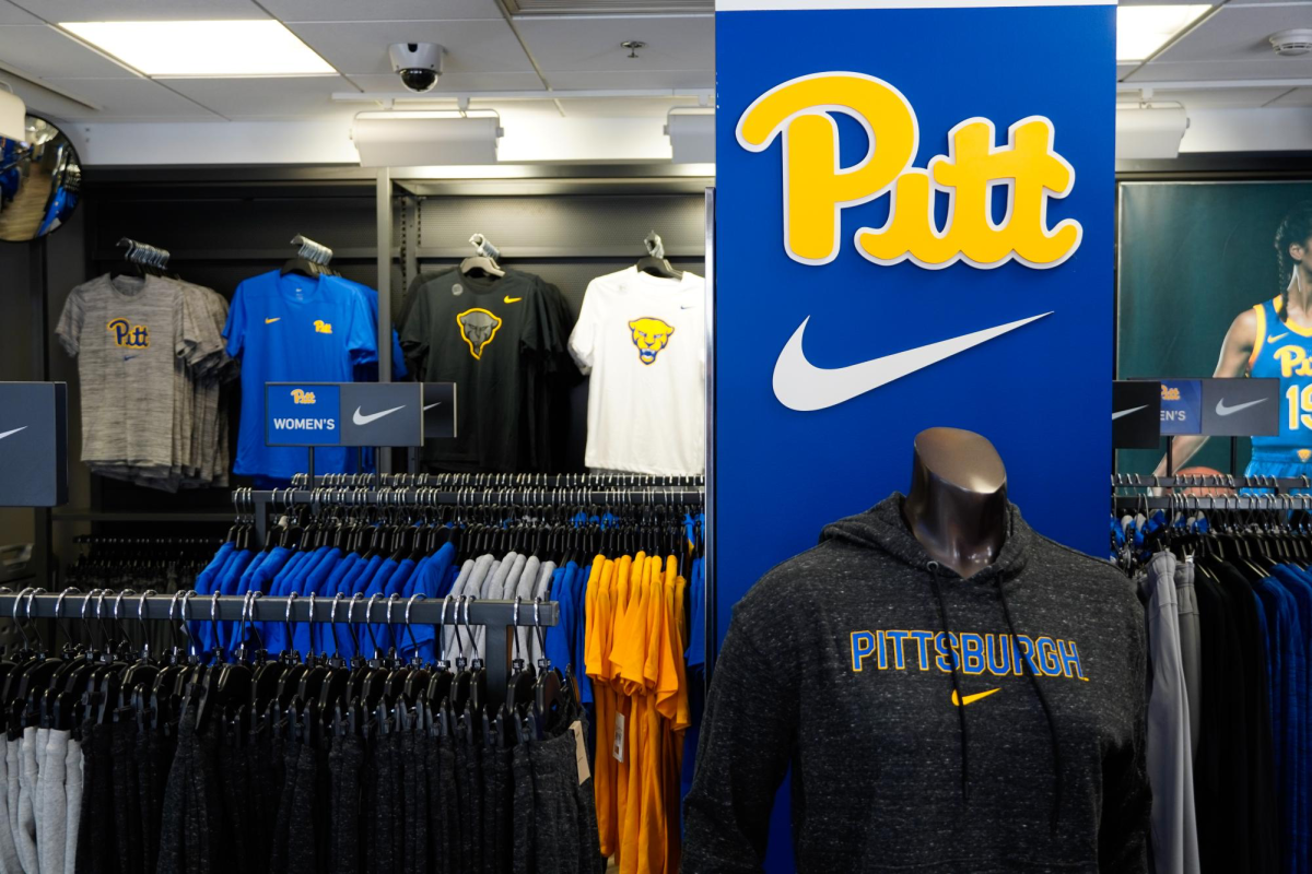 Nike branded merchandise in the Pitt Shop.
