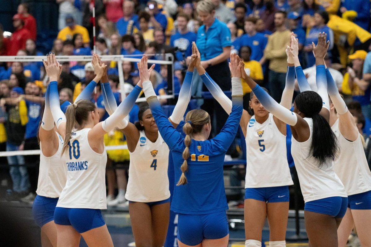 Pitt volleyball in the Fitzgerald Field House during its game against Louisville on Saturday, Dec. 7th.