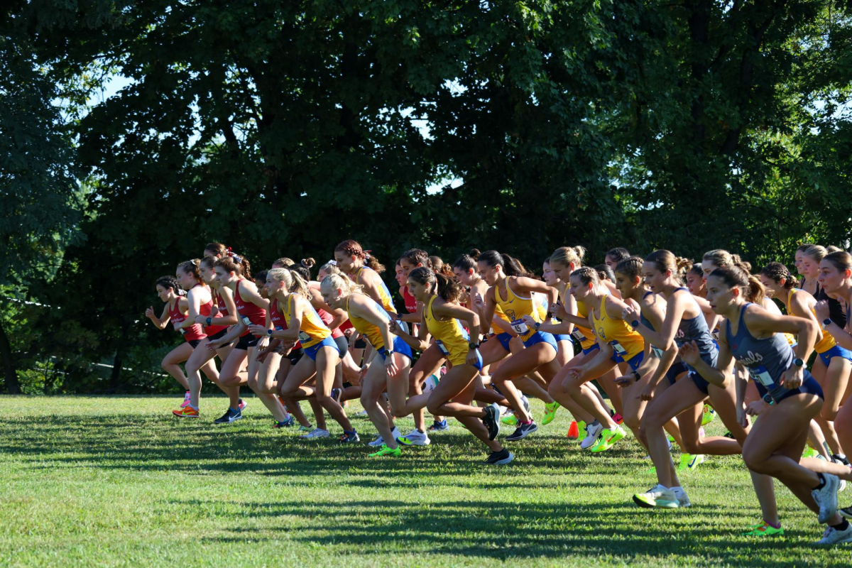 Pitt women’s cross country in the Panther Open in Schenley Park on Friday, Aug. 30.
