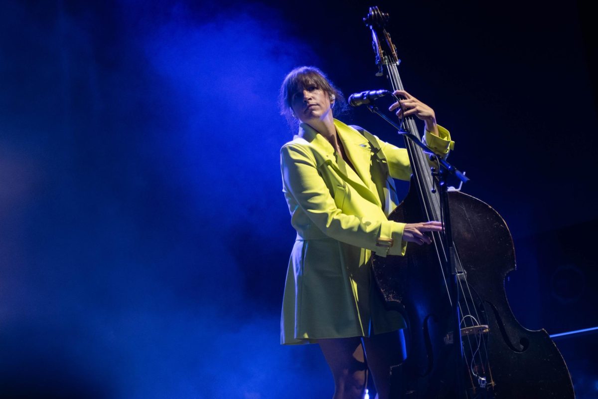 A member of Lake Street Dive performs at Stage AE on Tuesday.