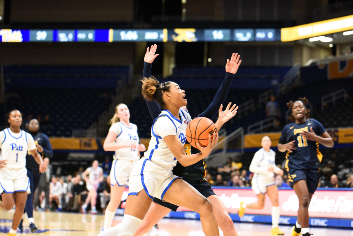 A Pitt women’s basketball team player drives toward the hoop during their game against Canisius at the Petersen Events Center on Tuesday, Nov. 5.
