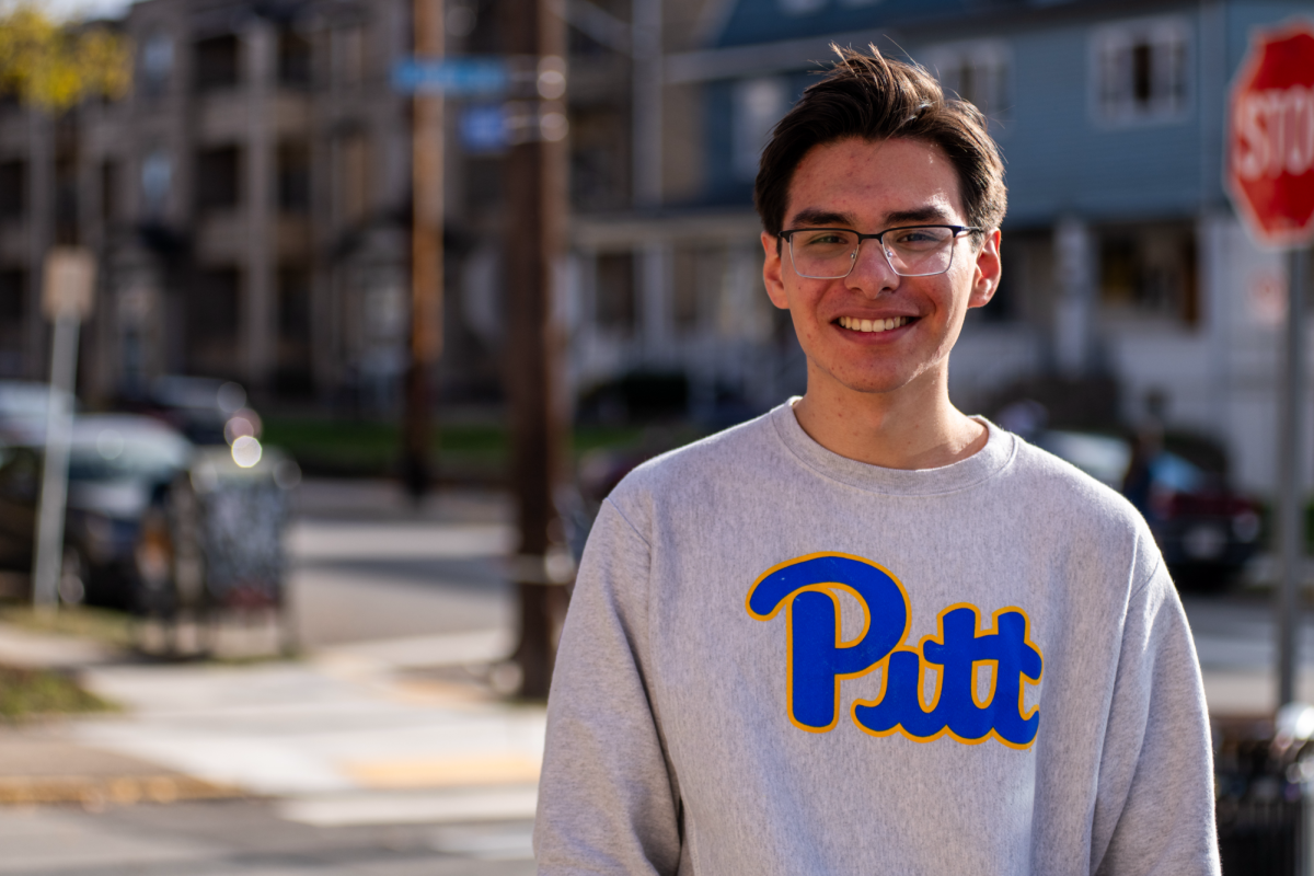 Ricardo Cabrera, a first-year mechanical engineering student outside the Pittsburgh Fire Bureau Station 14 on Tuesday, Nov. 5.