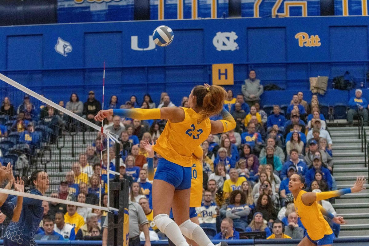 Pitt volleyball defeats Georgia Tech 3-2 in the Fitzgerald Field House on Saturday, Nov. 30.
