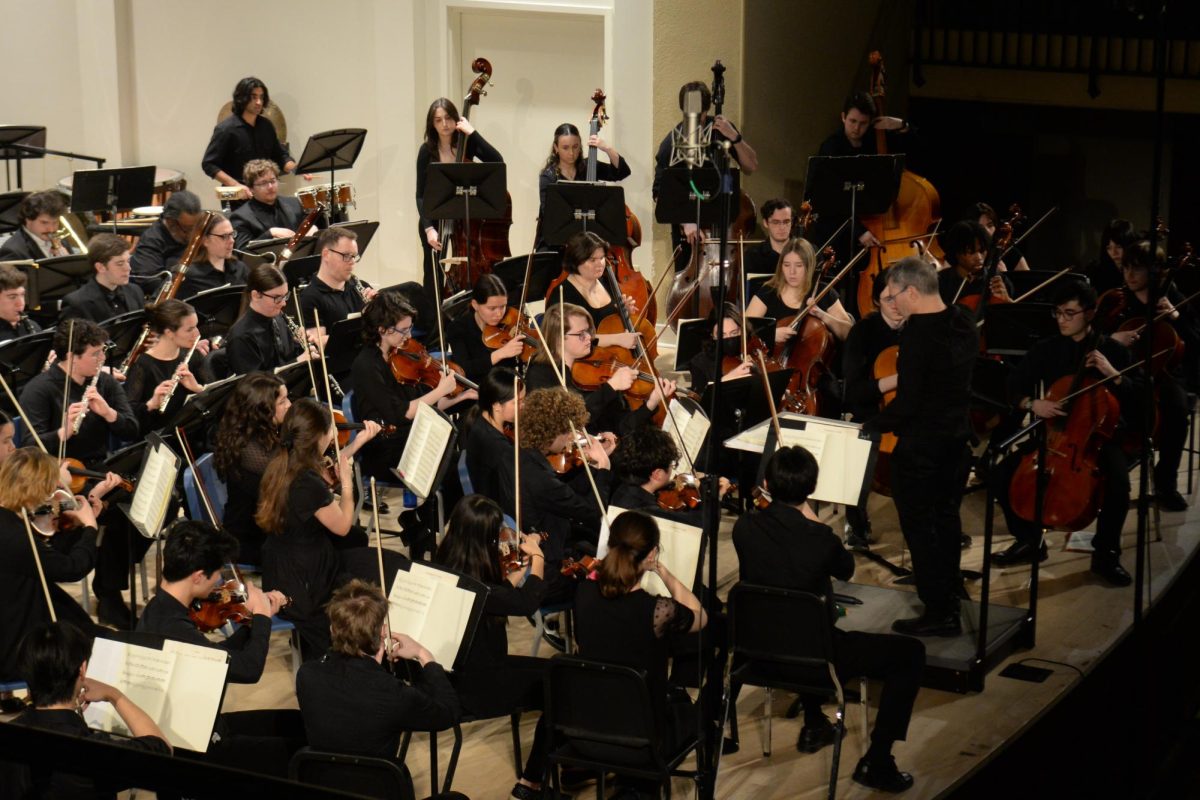 The University of Pittsburgh Symphony Orchestra performs in Bellefield Hall on Wednesday, Feb. 19. 
