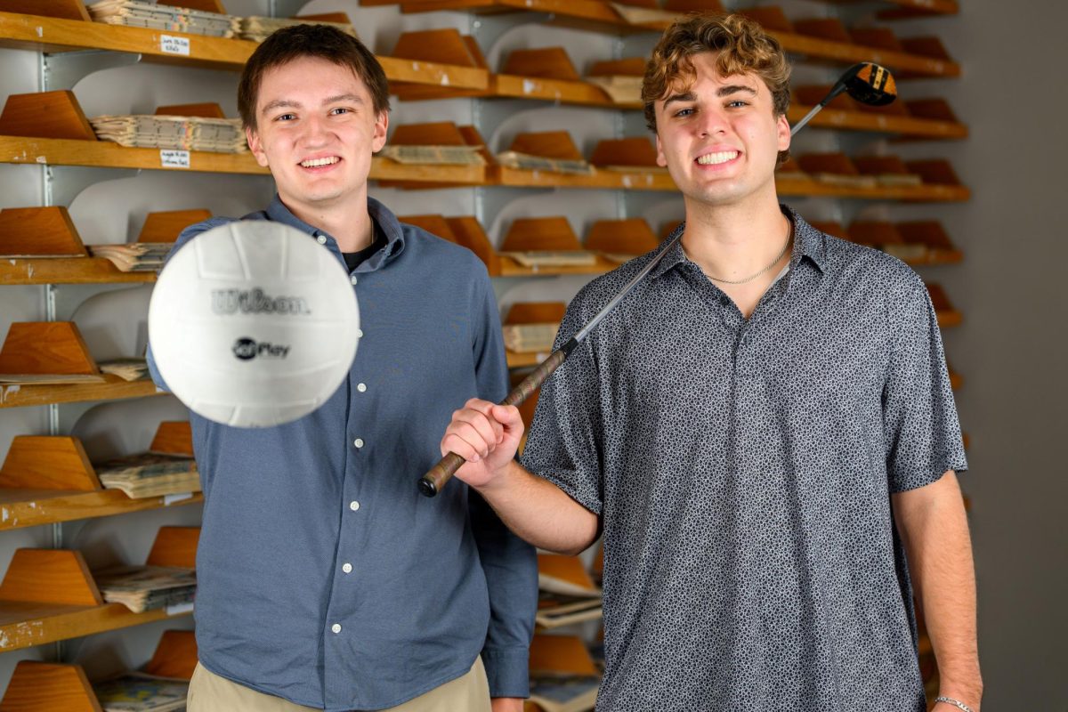 (from left to right) Sports editors Matthew Scabilloni and Conor Hutchison.