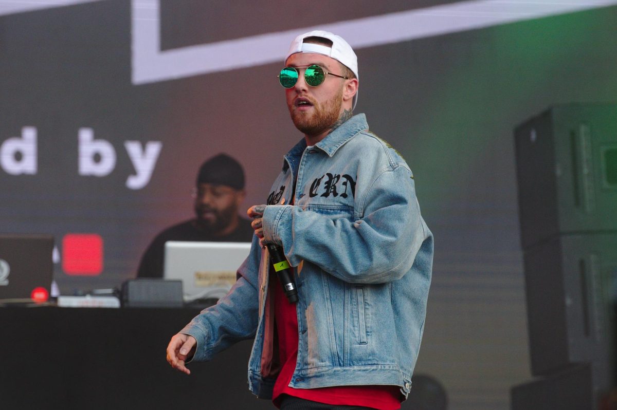 Mac Miller performs on stage in 2017. 
