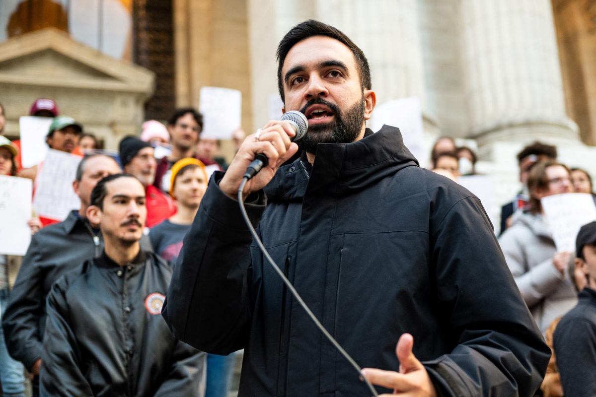 Zohran Mamdani at the Resist Fascism Rally in Bryant Park on Oct. 27, 2024.
