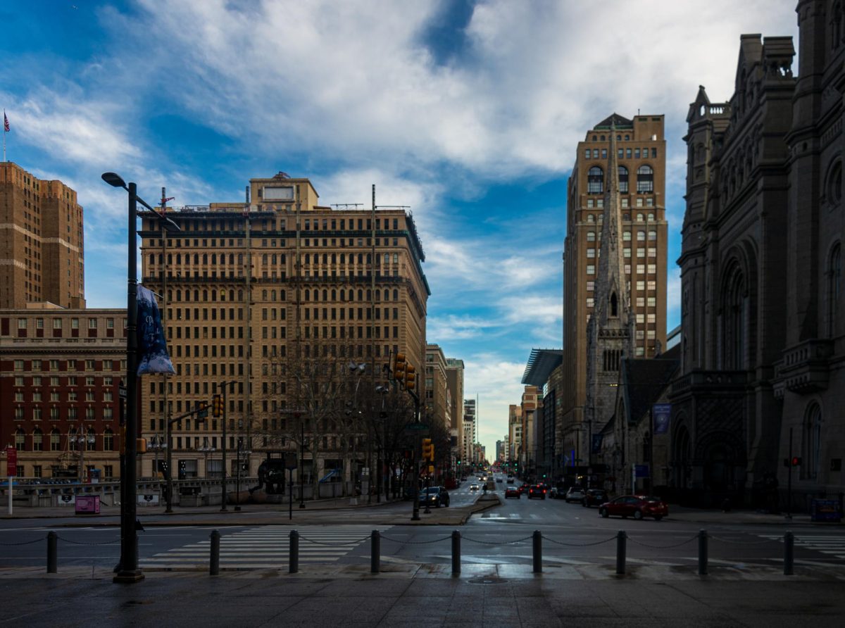 A view up Broad Street from Philadelphia City Hall.