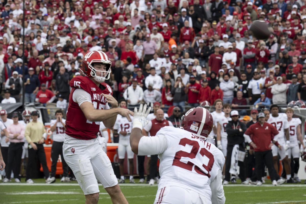 Indiana University quarterback Fernando Mendoza throws the football during the 2026 Rose Bowl in Pasadena, California, on Jan. 1.