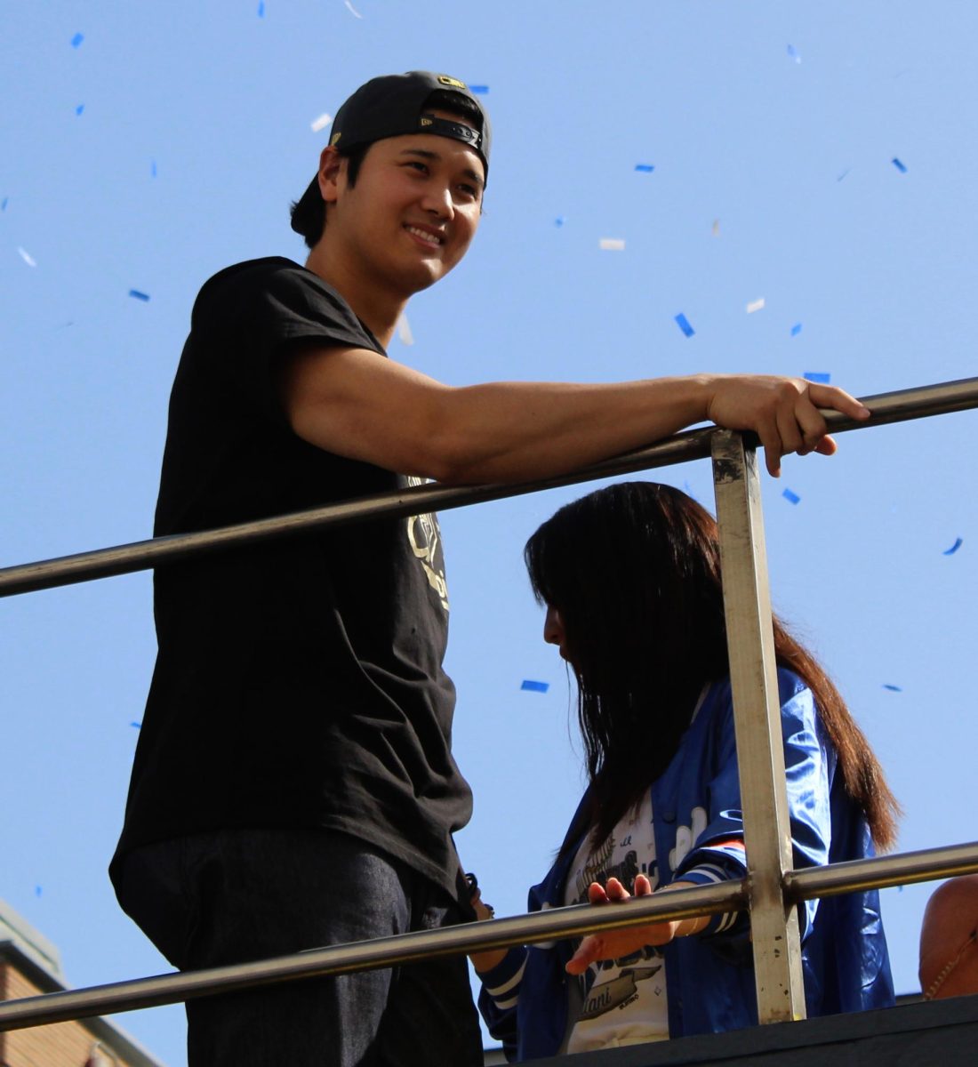 Shohei Ohtani at the 2025 Los Angeles Dodgers parade.
